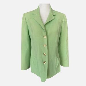 Vintage Mirella Cavorso Roma Green Wool Blazer – Made in Italy – Size Small